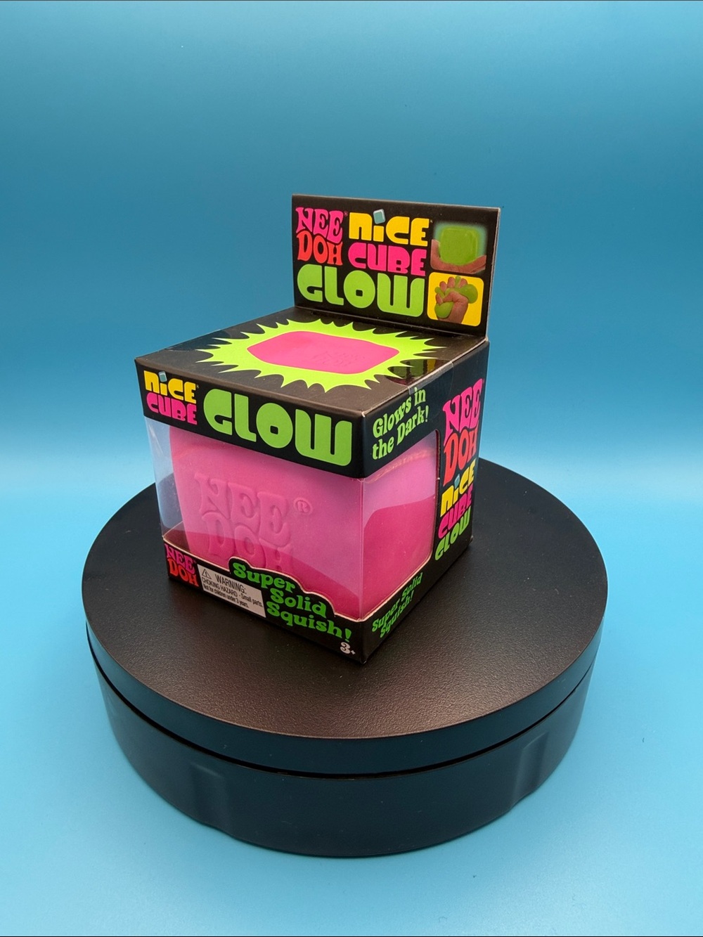 Needoh Nice Cube Glow Squishy Toy - Pink